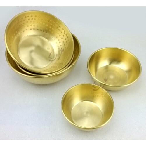 Thickening handmade pure copper brass bowl metal tableware rice soup bowl multi specification 11-20cm