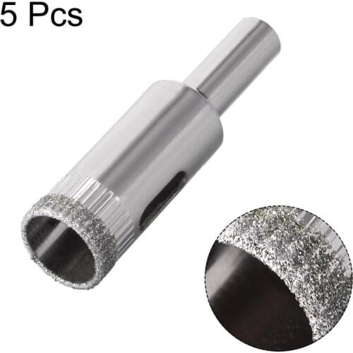 Uxcell 5pcs 16mm 18mm 14mm Diamond Coated Drill Bit Tile Marble Glass Ceramic Hole Saw Drilling Bits DIY Wall Hole Saw Drilling