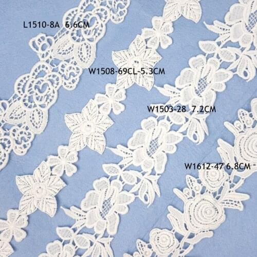 High Quality 10YARD White Silk Embroidered Lace Ribbon Milk Lace Fabric Sewing Applique Lace Wedding DIY