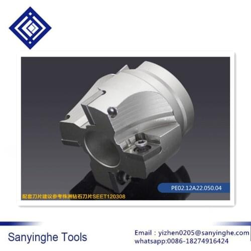 Match insert SEET120308 High quality PF02.12A22.050.04 CNC milling cutter head cnc lathe Indexable milling cutter