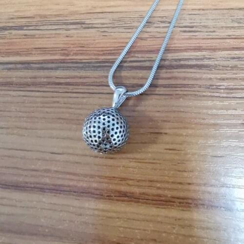 X074 Newest! Golf ball Design Human Cremation Pendant Hold Loved Ones Ashes Stainless Steel Cremation Jewelry Men Women