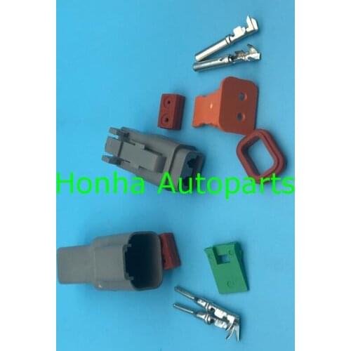 10/20/50/100 PCS 2 Pin Waterproof Electrical Wire Connector Plug Deutsch Style Enhanced Seal Shrink Boot Adapter DT06-2S DT04-2P