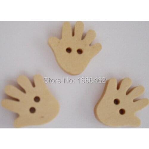 100pcs Cartoon little hands 18mm Wooden Buttons Craft Scrapbooikng Products Sewing Accessories
