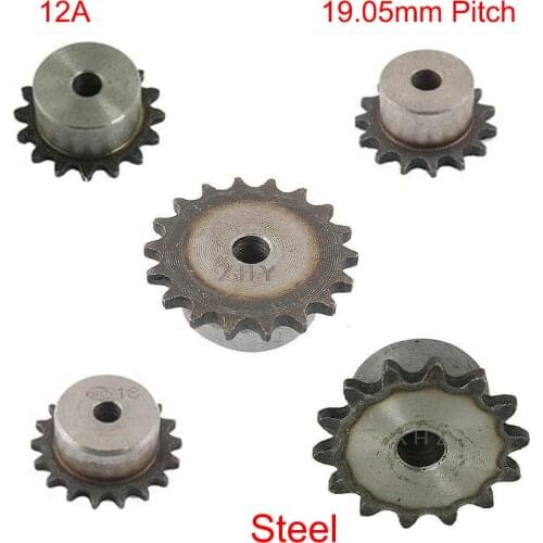 12A 14 15 16 17 18 Tooth 14mm Pilot Bore 19.05mm Pitch Single Row Simplex Conveying Gathering Gear Chain Drive Sprocket Wheel