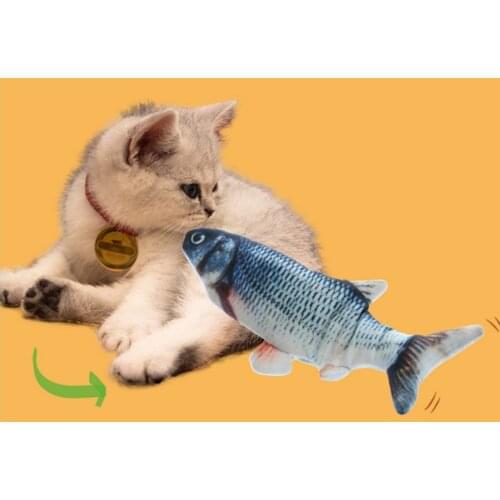 2 Pieces Grass Carp Electric Dancing Fish Cat Toy Wagging Flipping Moving