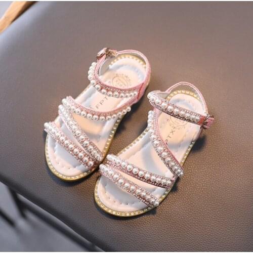 2021 Cute Summer Kids Sandals Rhinestone Design Sandal Girl Open Toe Princess Shoes 21-30
