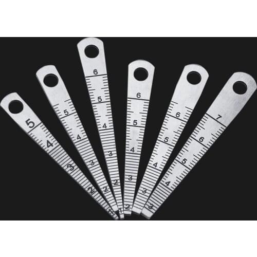 6pcs Tapered measuring ruler Stainless steel Taper Gauge Aperture Scale Wedge Feeler For Drill Hole Measurement Tools 0-7cm