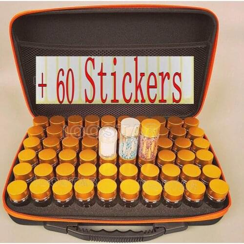 60Bottles Diamond Painting Box Container Storage Full Square Carry Case Holder Storage Hand Bag Zipper Design Shockproof Durable