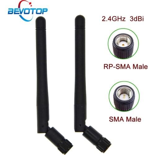 2 sets/lot 2.4GHz 3dBi WiFi Antenna Aerial SMA RP-SMA Male Connector Wifi Antenna For Wireless Router Antennas +15cm IPEX Cable