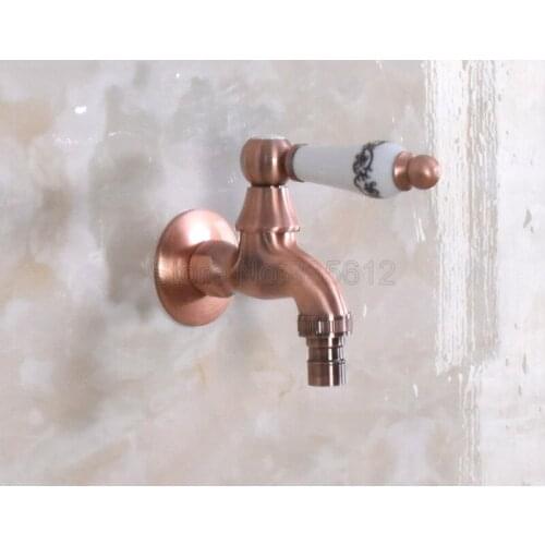 Antique Red Copper Wall Mounted Ceramic Handle Washing Machine Faucet /Garden Water Tap /Bathroom Water Tap Wav305