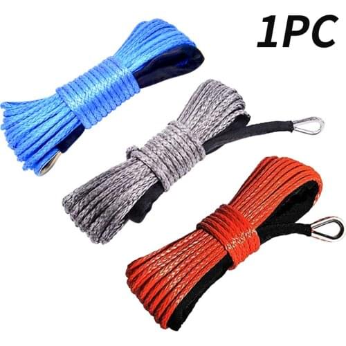 1/4''x50' Truck Boat Emergency Replacement Car Outdoor Accessories Synthetic Winch Rope Cable ATV UTV 7700lbs 12 Strand String