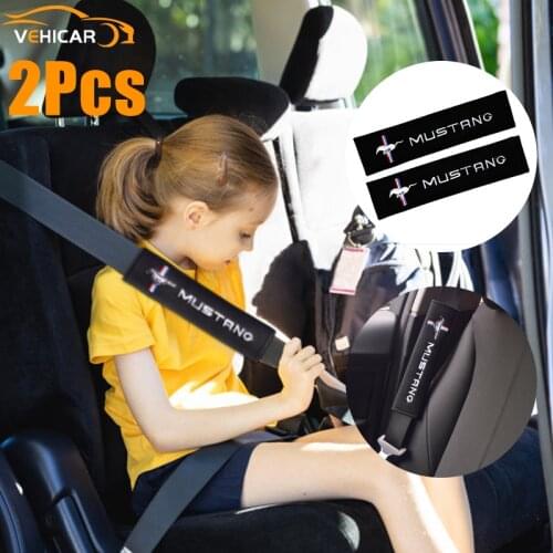 VEHICAR 2PCS Shoulder Protector Car Seat Belt Covers Safety Belts Pad for MUSTANG Accessories Cotton Vehicle Seat Belts Pad