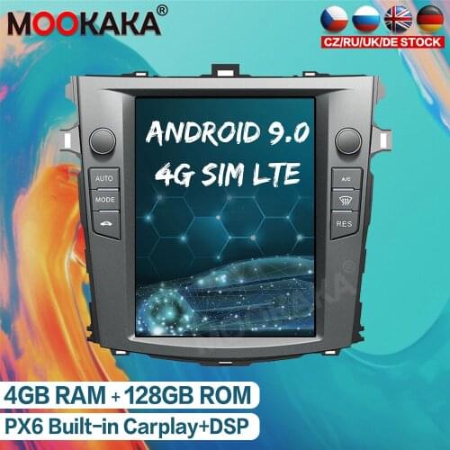 128GB Tesla Vertical Screen Android 9.0 Car Multimedia Player For Toyota Corolla 2007-2013 GPS Navi Audio Radio Stereo Head Unit