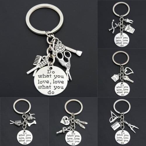 1pc Newest Style Job Occupation Women&Men Keychain Dentist Chef Biochemist Engineer Keyring Key Chains