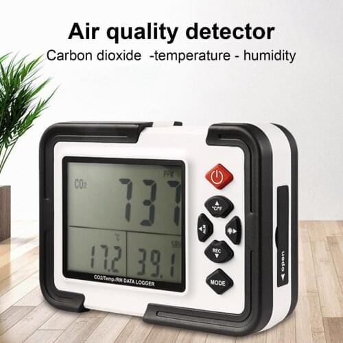HT-2000 Mini Digital Carbon Dioxide Meter Dual Power Supply Air Quality Testing LCD Display Carbon Dioxide Detector for Home