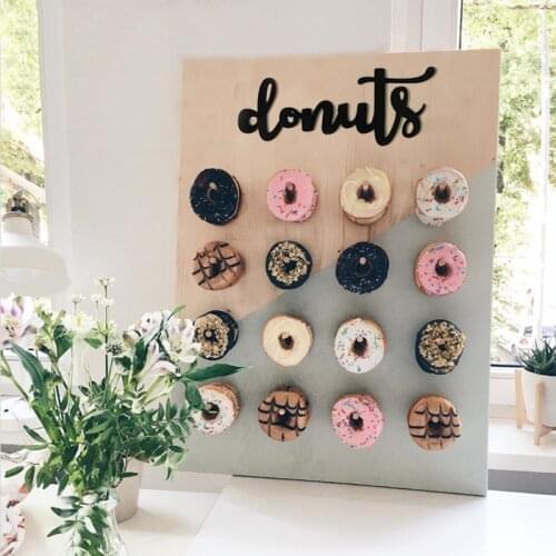 Wooden Donut Wall Holder Boards Stand Donut balloons Wedding Decoration Kids 1st Birthday Party supplies Baby Shower Home Decor