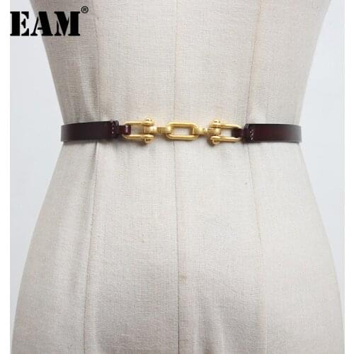 [EAM] Pu Leather Green Black Multicolor Long Belt Personality Women New Fashion Tide All-match Spring Autumn 2021 1DB565