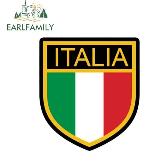 EARLFAMILY 13cm x 12cm Car Styling ITALY Decal Vinyl Sticker Italia Antique Retro Car Shield Flag Waterproof Car Stickers