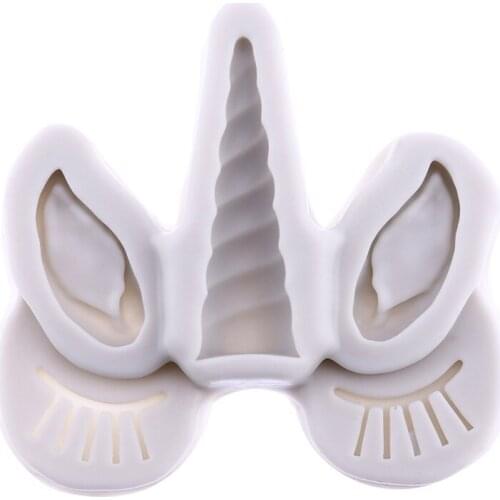 Unicorn Ear Eye Sugar Buttons Silicone Mold Fondant Cake Decorating Tools Chocolate Gumpaste Dessert Kitchen Baking Mould