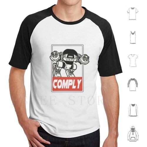 RobocopS Ed-209 T Shirt Print Cotton Robocop Ed 209 Robot Guns Sentry