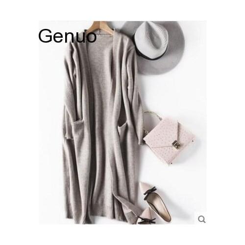 Black Cardigan Women Knitted Long Cardigans Sweater Elegant Autumn Winter Warm Coat Sweaters Pull Femme Casaco Feminino
