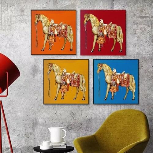 Classical Animal Canvas Painting Abstract Horse Posters and Prints Nordic Wall Art Pictures for Living Room Home Decor Unframed
