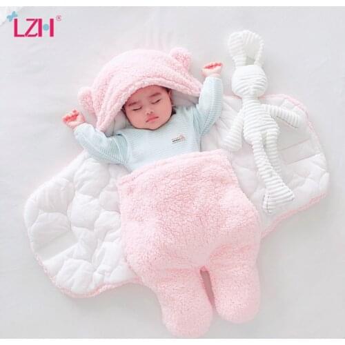 LZH Newborn Baby Rompers Autumn Kids Infant Jumpsuit For Baby Boys Girls Sleeping Bag Winter Warm Infant Clothing 3 6 9 months