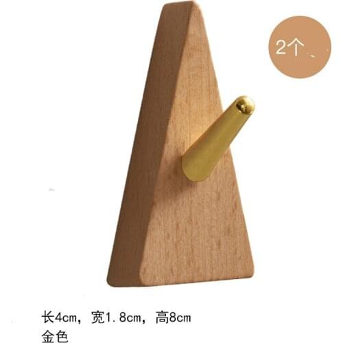 Hook Strong Viscose Sticker Wall Hanging Load-bearing Hook Seamless Solid Wood Metal Perforated Coat and Hat Hook Household