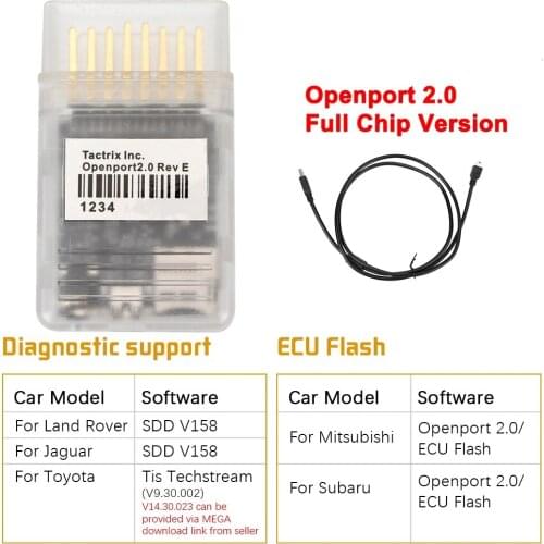 LEEPEE For Toyota Mitsubishi Subaru ECU Chip Tuning Tool Car Diagnostic Tool Tactrix Openport 2.0 ECU FLASH OBD2 OBDII Connector