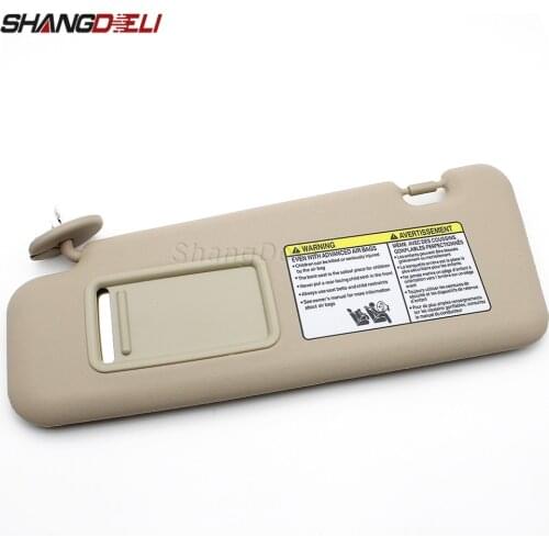 Car Left Side Sunvisor Sunshade Sun Shield Shade Mirrior Light Kit For Toyota Highlander 2008 2009 2010 2011 2012 2013 Beige