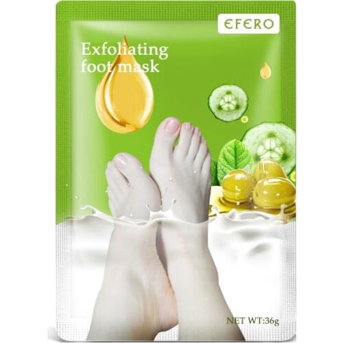 EFERO Socks for Pedicure Exfoliating Foot Mask for Legs Foot Scrub Olives Peeling Dead Skin Heels Feet Care Foot Bath