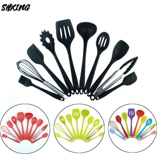 Non-stick cookware set 10 piece silicone cookware set 10 piece household spoon and spatula cooking tool set