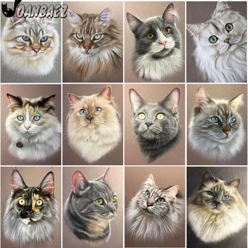 Cat 5D Diy Diamond Painting Kit Animal Handmade Cross Stitch Cute Pet Mosaic Embroidery Gift Design Home Decoration
