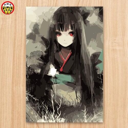 Painting by numbers art paint by number Hell girl Yan magic love Anime Girl Decorative paintings Coloring Digital Painting manua