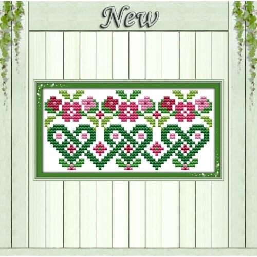 Pink flowers home wall decor painting counted print on canvas DMC 14CT 11CT Chinese Cross Stitch Needlework Sets Embroidery kits