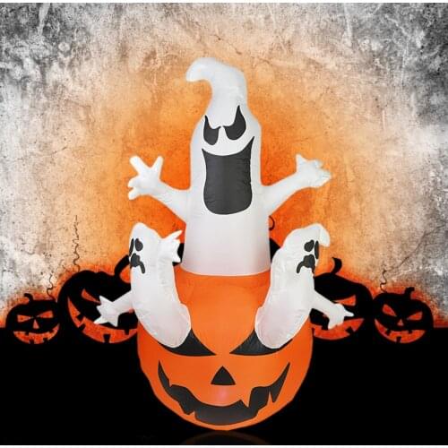 Halloween Inflatable Ghost Pumpkin Yard Decorations with LED Lights for Party Home Holiday Indoor Decorations Props EU-Plug