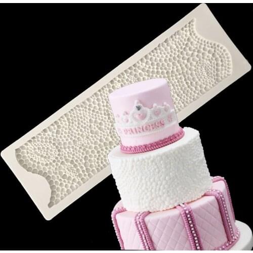 New Gorgeous Pearl Fondant Silicone Molding Cake Strips Around the Edge Decorating Tools Exquisite Kitchen Baking Tools