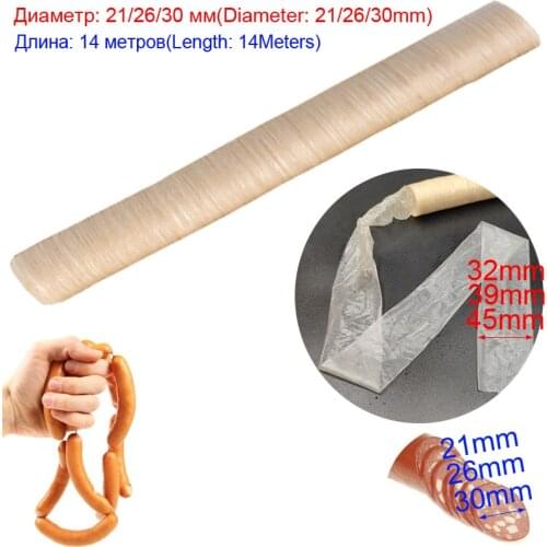 Sausage Packaging Tools 6/14m*21/26/30mm Casing for Sausage Salami Hot Dog Casing Hamburger Cook Tool Basters Inedible Casings