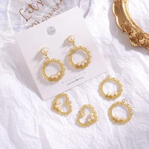 Wholesale 50pcs/lot beads decoration lace geometry rounds/hearts shape alloy floating locket charms diy jewelry accessory