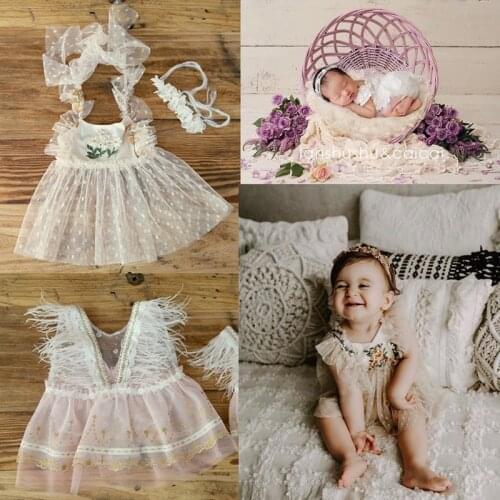Newborn Photography Props Baby Girl Lace Romper Bodysuits Outfit Dress Photography Studio Shoot Accessories