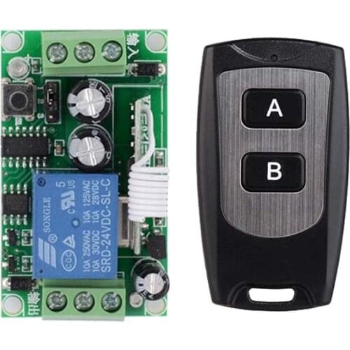 DC 24 V 1CH 10A Relay RF Wireless Remote Control Switch Wireless Light Switch Receiver Transmitter