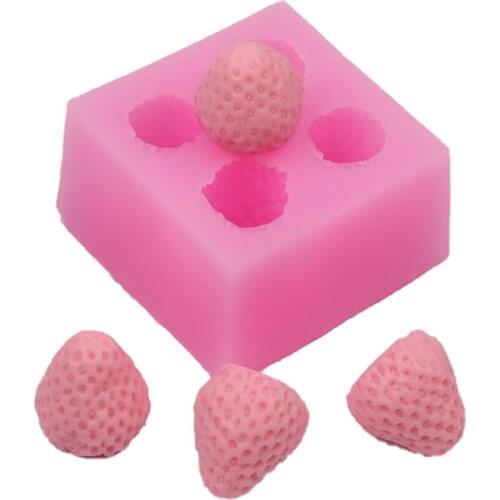 Silicone Lovely 3d Strawberry Fondant Mold,Cake Sugarcraft Paste Decoration Mold