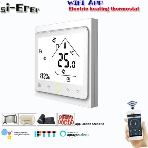 16A Wifi Smart Thermostat Temperature Controller Electric Floor Heating Works with Alexa Google