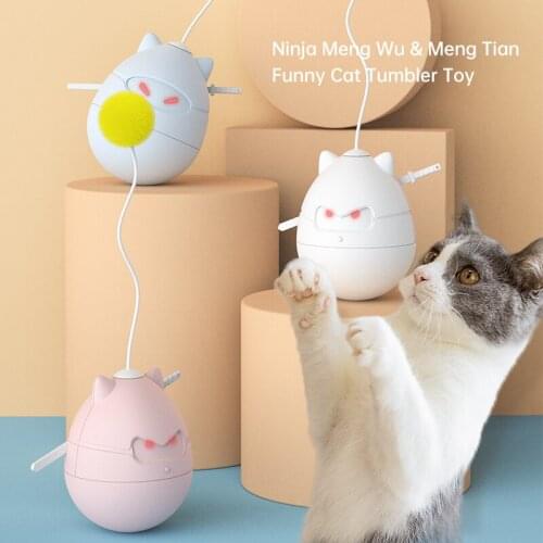 Funny Cat Toy Ninja Tumbler Cat Toys Interactive Pet Toys with Rotating and Stumble Functions Interactively and Automatically