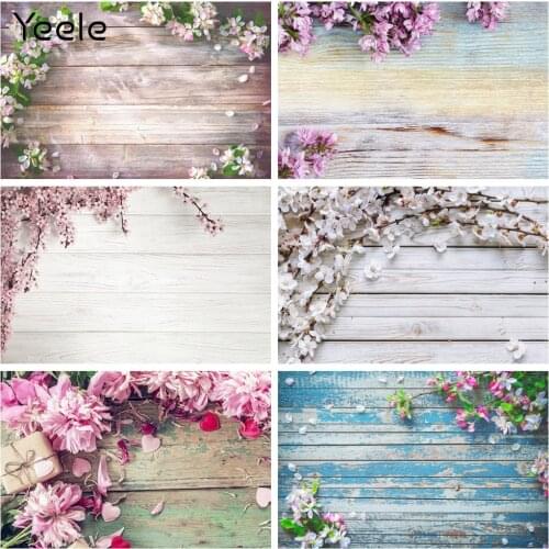 Yeele Vinyl Wooden Boards Backgrounds Photography Spring Flowers Photocall Petal Plank Baby Doll Pet For Photo Studio Backdrop