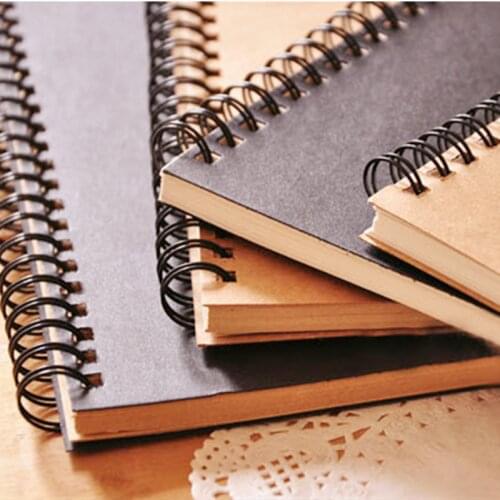 12x18cm kraft paper loose-leaf coil notebook retro painting notepad DIY graffiti sketch blank inner page notebooks and journals