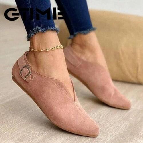 Women Loafers Retro Pointed Toe Suede Flat Shoes 2021 Summer Slip On Casual Shoes Female Feetwear Plus Size 35-43#SJPAE-518