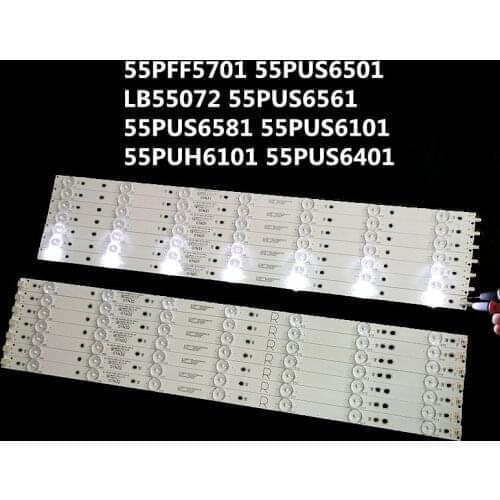 14 PCS/set LED backlight strip for 55PFF5701 55PUS6501 LB55072 55PUS6561 55PUS6581 55PUS6101 55PUH6101 55PUS6401 01N31 01N32-A