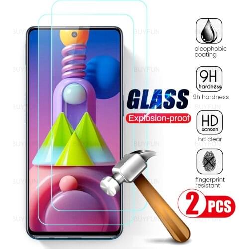 2pcs full cover screen protectors tempered glass for samsung m51 galaxym51 galaxy m 51 sm-m515f/dsn 6.7'' phone protective film