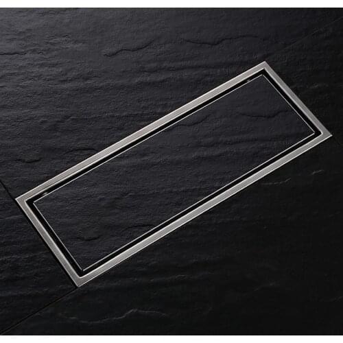 304 solid stainless steel 300 x 110mm square anti-odor floor drain bathroom invisible shower floor drainer-6251